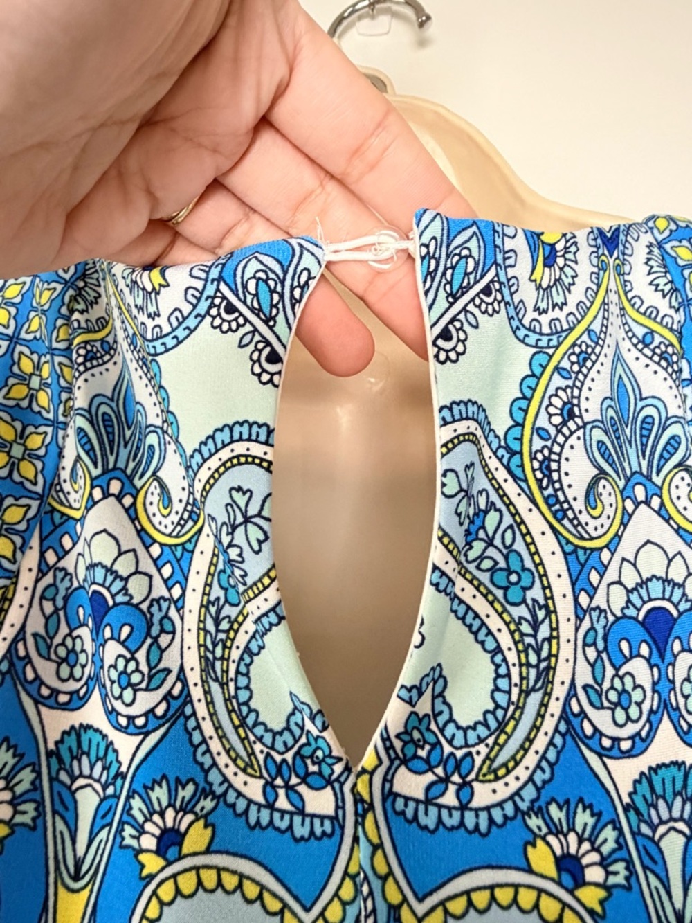 London Times Blue Paisley floral Maxi Dress Size 10 Boho sleeveless - Picture 7 of 12